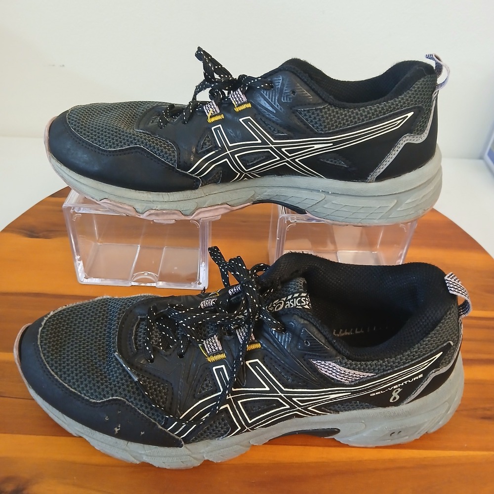 Asics Gel-Venture 8 Running Shoes Womens 8.5 Wide Black Trail Athletic 1012A706 - Picture 1 of 12